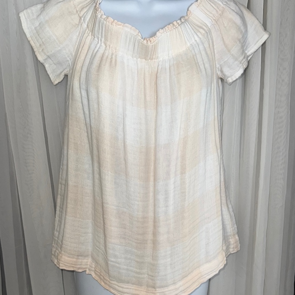 Cloth & Stone Cream Flutter Sleeve Blouse